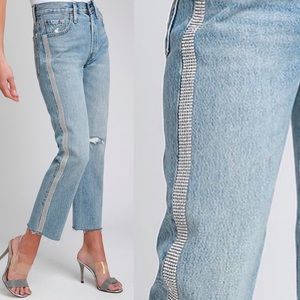 Levi’s 501 Cropped with Rhinestones up the leg